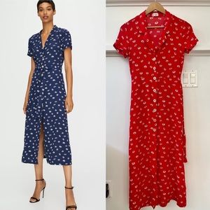 Aritzia Shirt Dress in Red